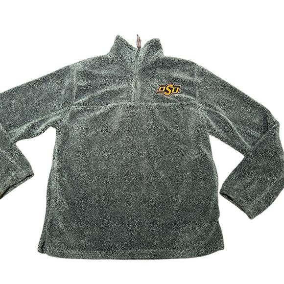 OSU Oklahoma State University Women’s Medium Gray Quarter Zip Top - Picture 1 of 7